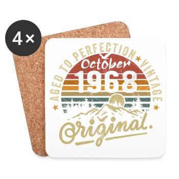 1968 Born in october 1968 Born in october 1968 - Coasters (set of 4) - white - Front