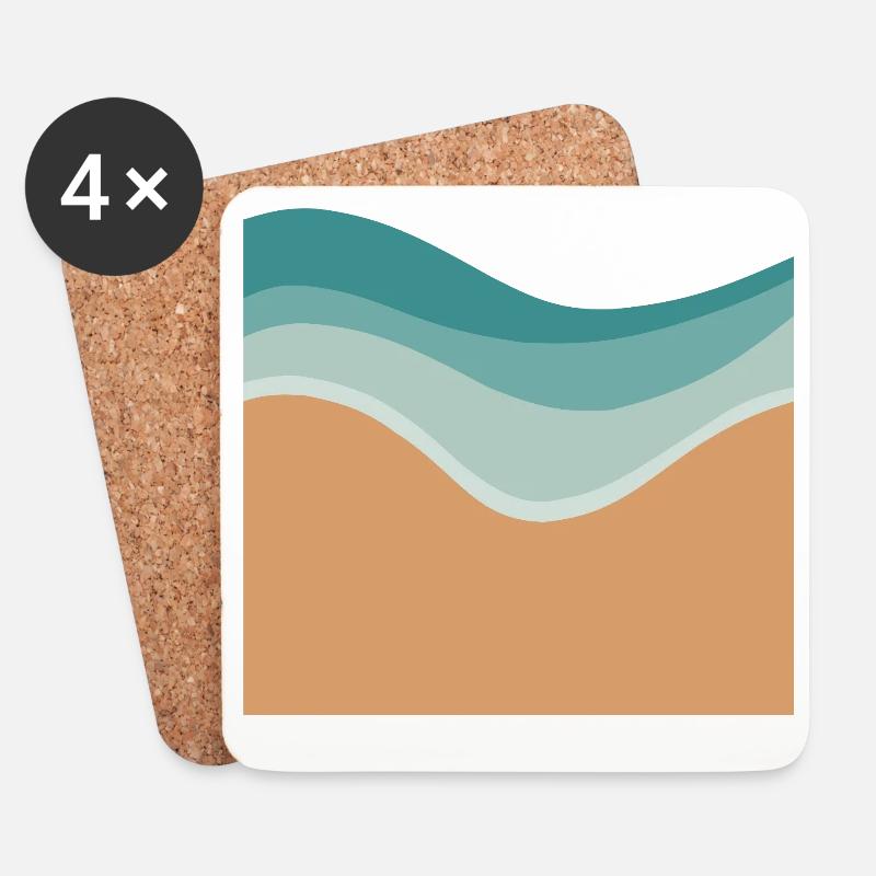 Minimal beach - Coasters (set of 4) - white