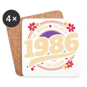 1986 Legend 40 Years Birthday Woman - Coasters (set of 4) - white - Front
