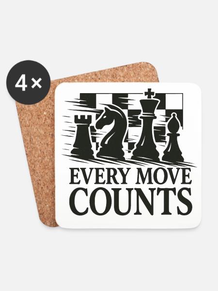 Strategic Chess Artwork - Coasters (set of 4) - white
