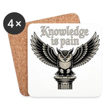 Knowledge Is Pain Owl - Coasters (set of 4) - white - Front