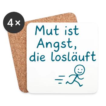 Mut ist Angst, die losläuft - Untersetzer (4er-Set) - Weiß - Vorne