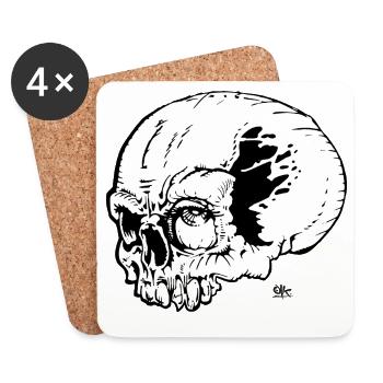 skull - Untersetzer (4er-Set) - Weiß - Vorne