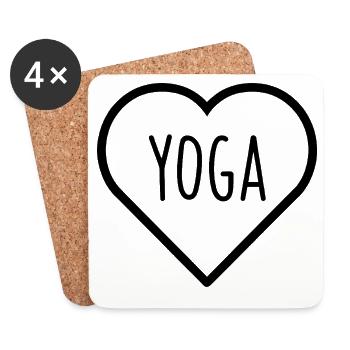 Amateur de yoga - Dessous de verre (lot de 4) - blanc - Devant