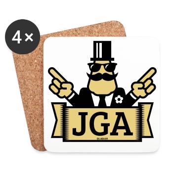 JGA hand signals (bachelor party / 2C) - Coasters (set of 4) - white - Front