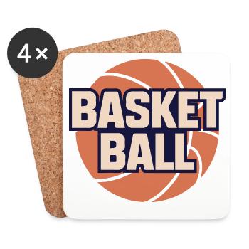 Dynamisches Basketball-Design - Untersetzer (4er-Set) - Weiß - Vorne