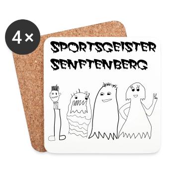 SportsGeisterSFB avec lettrage - Dessous de verre (lot de 4) - blanc - Devant