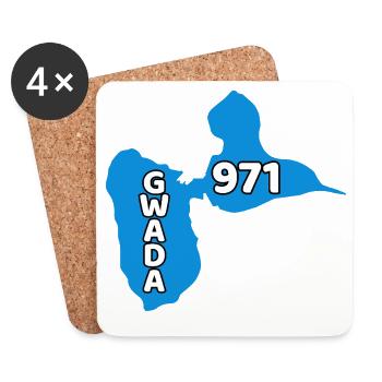 Karte von Guadeloupe 971 - Untersetzer (4er-Set) - Weiß - Vorne