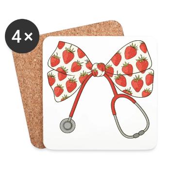 Nurse, Stethoscope, Loop - Coasters (set of 4) - white - Front