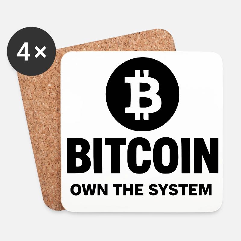 Bitcoin - Own the System - Untersetzer (4er-Set) - Weiß