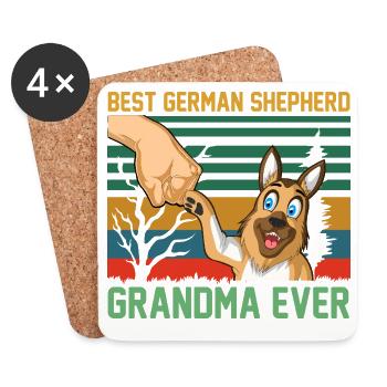 Best German Shepherd Grandma - Coasters (set of 4) - white - Front