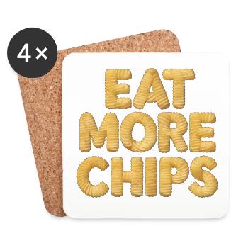 Mangez plus de chips, PotatoLover - Dessous de verre (lot de 4) - blanc - Devant