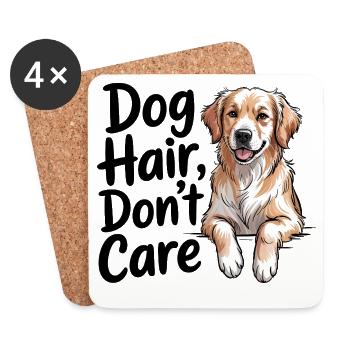 Les poils de chien ne s’en soucient pas - Dessous de verre (lot de 4) - blanc - Devant