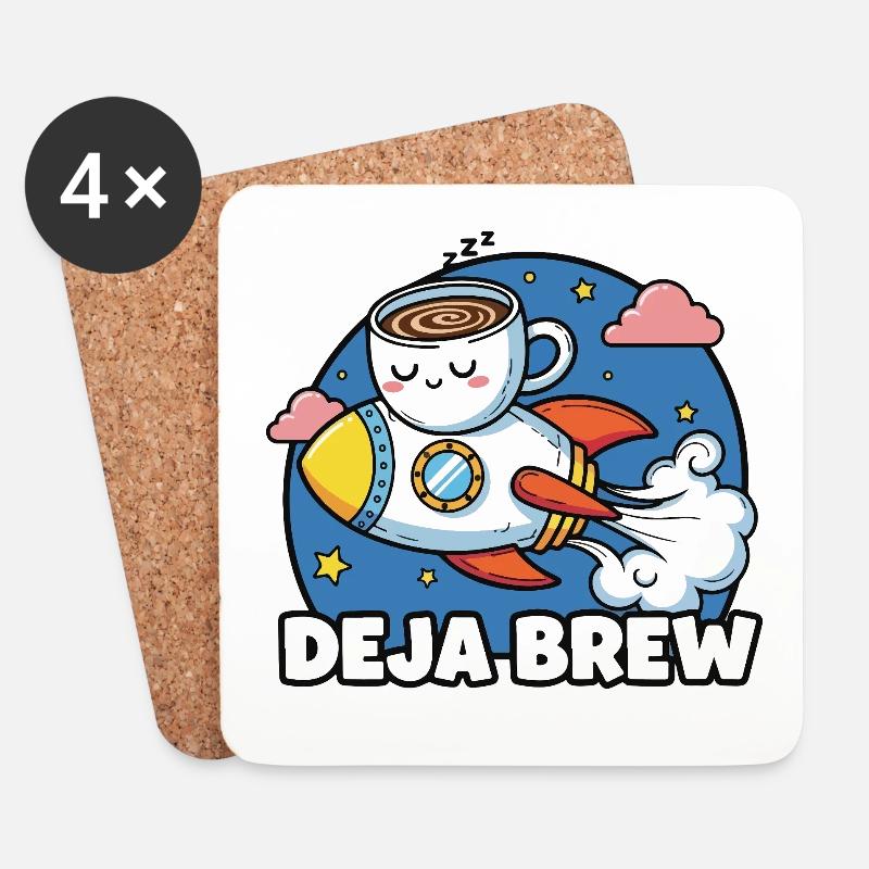 Caffeine Launch - Coasters (set of 4) - white