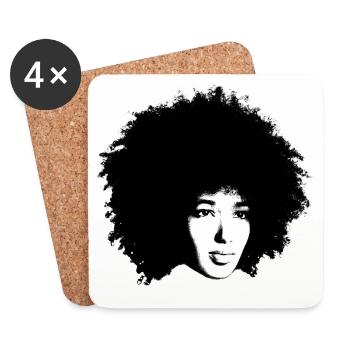 Afro-Beauty T-Shirt - Coasters (set of 4) - white - Front