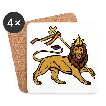 Lion de Juda - Dessous de verre (lot de 4) - blanc - Devant
