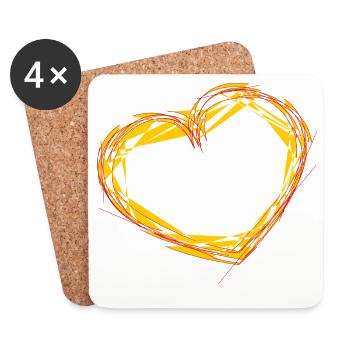HEART. COUPLE. VALENTINE'S DAY. JUST MARRIED. Bachelorette party. - Coasters (set of 4) - white - Front