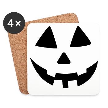 Pumpkin face, Kürbisgesicht, Halloween Design - Coasters (set of 4) - white - Front
