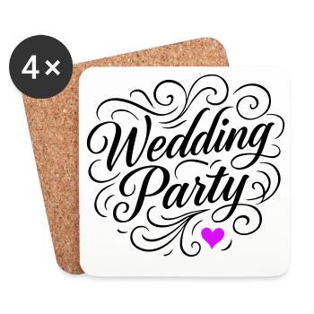 Fête de mariage Fête de mariage - Dessous de verre (lot de 4) - blanc - Devant