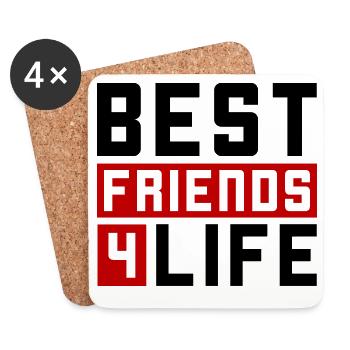 Best Friends Saying Friendship - Coasters (set of 4) - white - Front