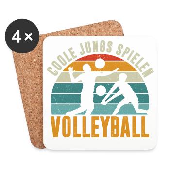 Volleyball Kids Gifts Volleyball Players - Coasters (set of 4) - white - Front