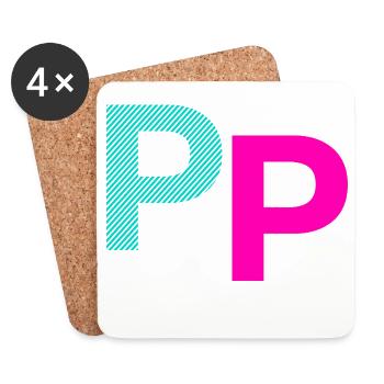 P Buchstabe - Untersetzer (4er-Set) - Weiß - Vorne