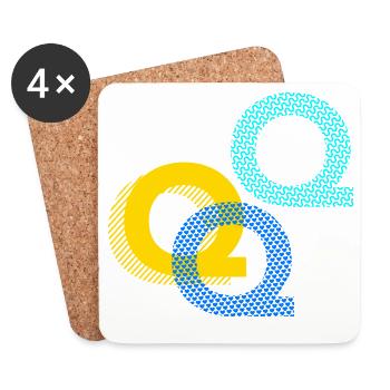 Letter Q q - Coasters (set of 4) - white - Front