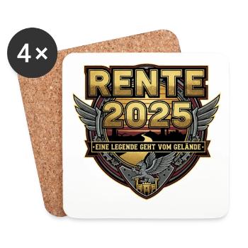 Rente 2025 Rentner Rentnerin Legende Ruhestand - Untersetzer (4er-Set) - Weiß - Vorne