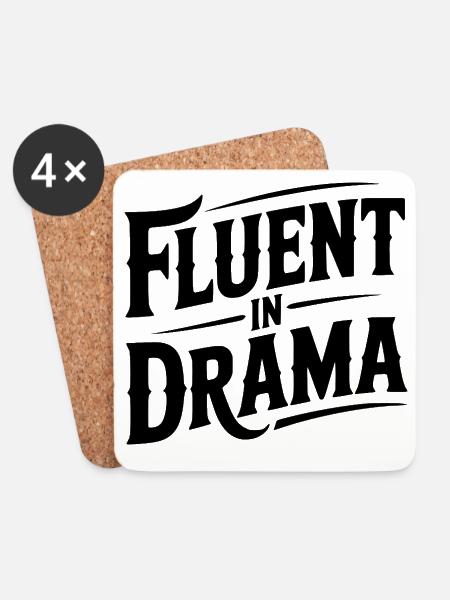Fließend im Drama - Untersetzer (4er-Set) - Weiß