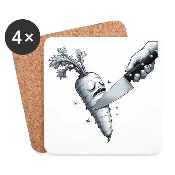 carotte - Dessous de verre (lot de 4) - blanc - Devant
