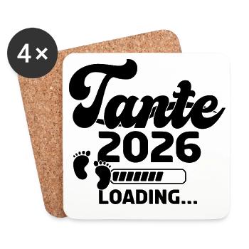 Tante 2026 Loading - Untersetzer (4er-Set) - Weiß - Vorne