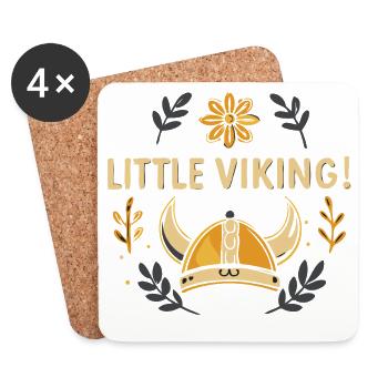 Little Viking Crowned Illustration - Coasters (set of 4) - white - Front