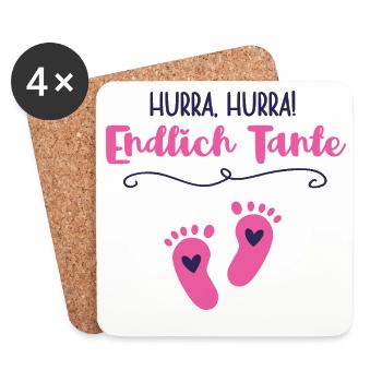 Enfin tante marraine devient bébé annonce - Dessous de verre (lot de 4) - blanc - Devant
