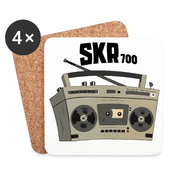 Vintage Boombox Cartoon skr700 Kassettenrecorder - Untersetzer (4er-Set) - Weiß - Vorne