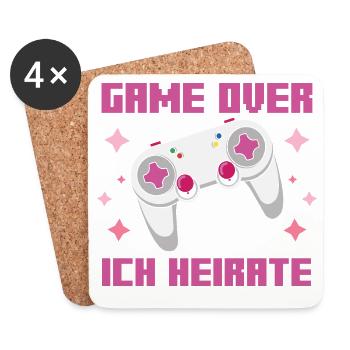 Enterrement de vie de garçon Équipe Mariée Gaming Enterrement de vie de jeune fille - Dessous de verre (lot de 4) - blanc - Devant