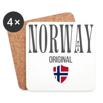 Originaire de Norvège, né en Norvège - Dessous de verre (lot de 4) - blanc - Devant