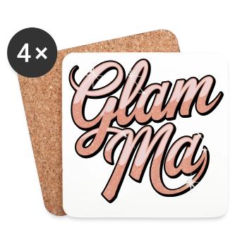 Glam Mad Glitter Script - Coasters (set of 4) - white - Front