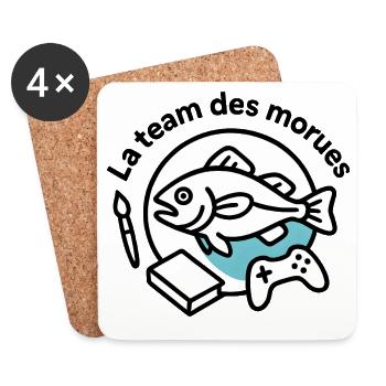 Poisson Artiste Gamer - Dessous de verre (lot de 4) - blanc - Devant