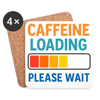 Coffee Loading Bar Waiting Time - Coasters (set of 4) - white - Front
