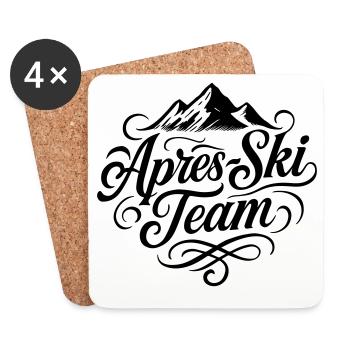 Apres Ski Team Berge - Untersetzer (4er-Set) - Weiß - Vorne
