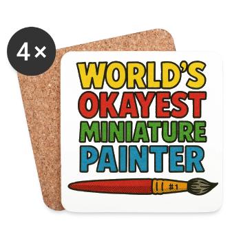 Der okayste Miniaturmaler der Welt - Untersetzer (4er-Set) - Weiß - Vorne