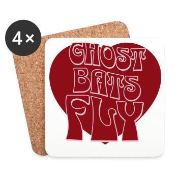 Ghost Bats Fly - Coasters (set of 4) - white - Front