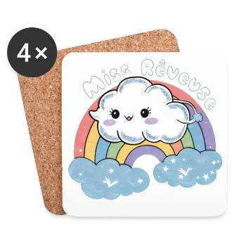 Child Dreamer and Sleep Miss Magical Dreamer - Coasters (set of 4) - white - Front