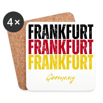 Francfort, Allemagne, un souvenir de Francfort - Dessous de verre (lot de 4) - blanc - Devant