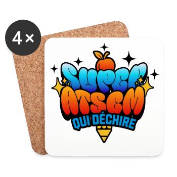 Super Atsem qui déchire - Dessous de verre (lot de 4) - blanc - Devant