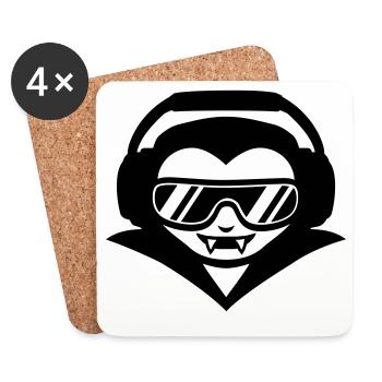 Vampir DJ mit Kopfhörern und Sonnenbrille - Untersetzer (4er-Set) - Weiß - Vorne