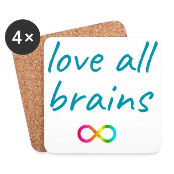 Love All Brains Infinity - Coasters (set of 4) - white - Front