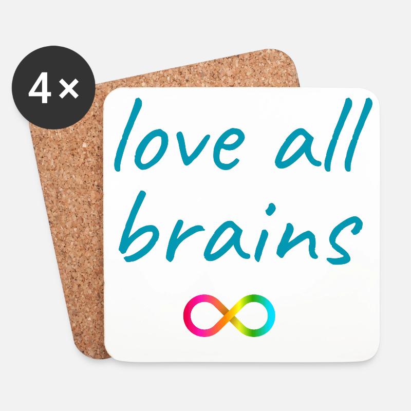 Love All Brains Infinity - Untersetzer (4er-Set) - Weiß