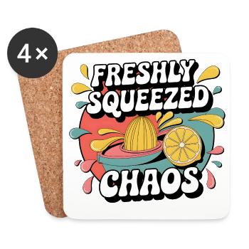 Y2K Pop Humor – Lemon - Coasters (set of 4) - white - Front