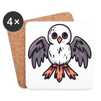 Taube Vogel Halloween Zombie - Untersetzer (4er-Set) - Weiß - Vorne